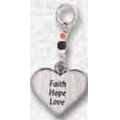 Faith Hope Love Heart Key Ring Charm